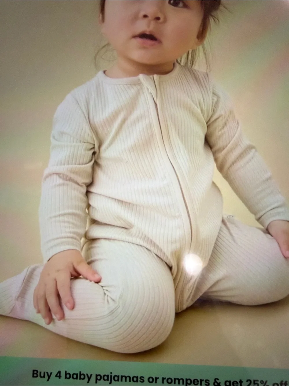 Morí Ribbed clever zip footed baby pajamas 0-3